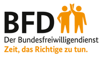 Logo des Bundesfreiwilligendienstes mit dem Leitspruch "Zeit, das Richtige zu tun.""
